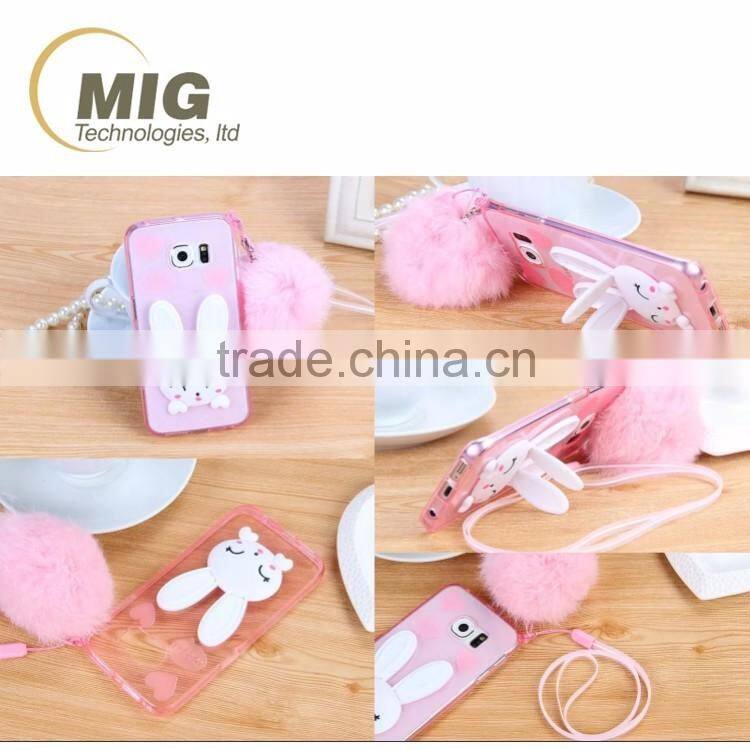 new cute rabbit ear kickstand TPU phone case for iphone 4 4s mobile phone back cover