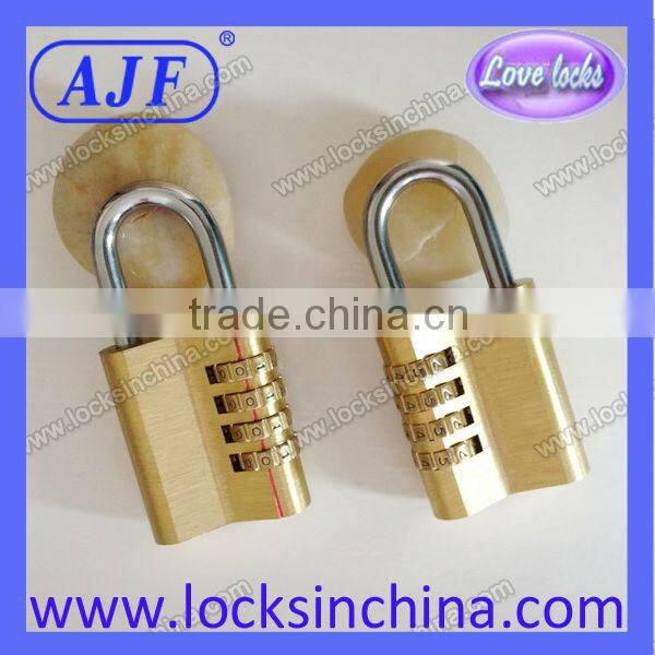AJF high quality and security 4 digits solid brass combination padlock 40mm