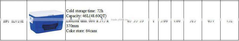 46L Portable Plastic Cooler Box