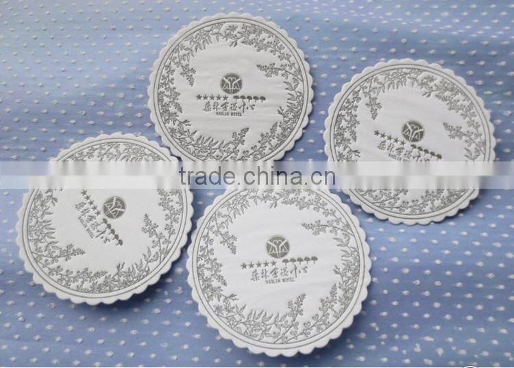 hot sale manufacture produce tissue paper coaster ,paper coaster for hotel