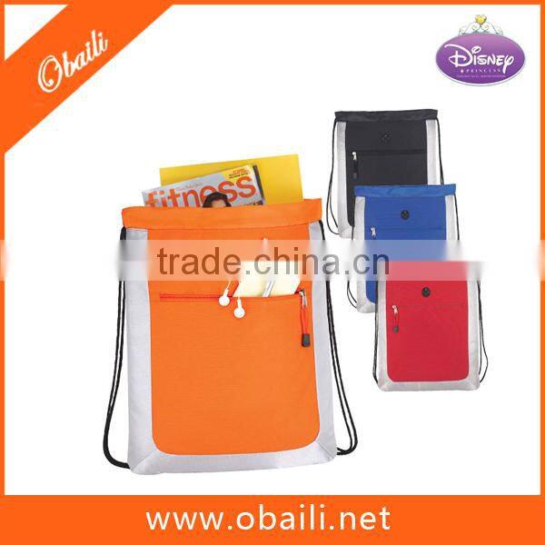2014 promotional hot sales gym sack drawstring bag/backpack