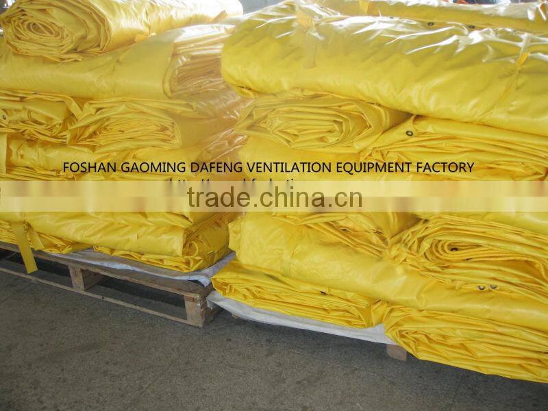 680GSM fire resistant yellow strong PVC tunnel vent duct with snap hooks