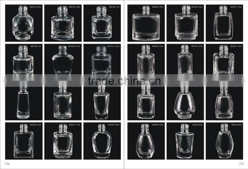 Empty glass nail polish bottle mini clear nail polish bottle