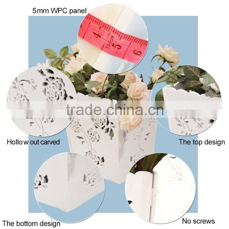Decorative cheap laser cut DIY flower pot with elegant flower pattern