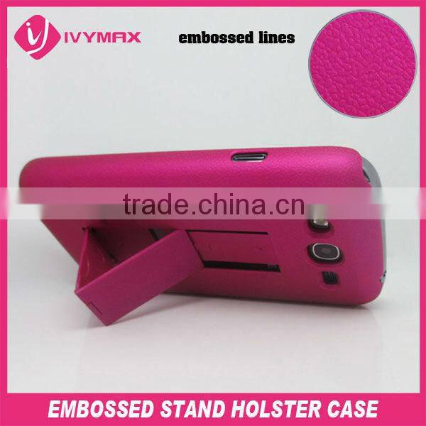2013 new products mobile phone accessory for samsung grand duos i9082 embossed flip holster combo case