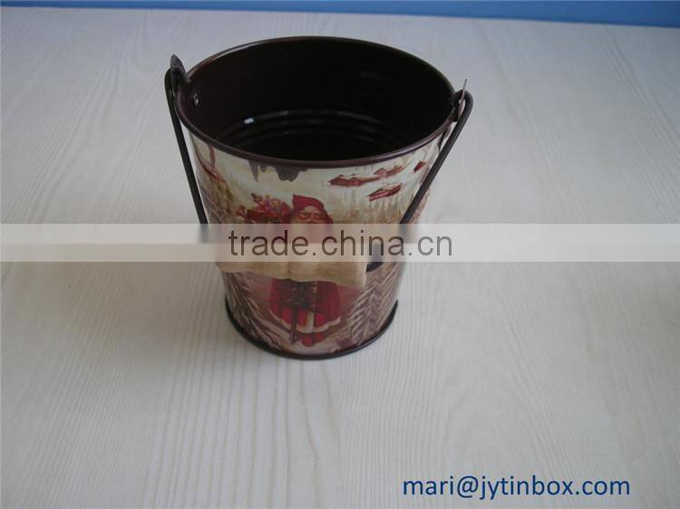 Custom wholesale christmas tin buckets
