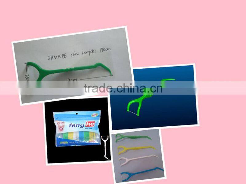 Y-shape dental floss pick with ABS handle