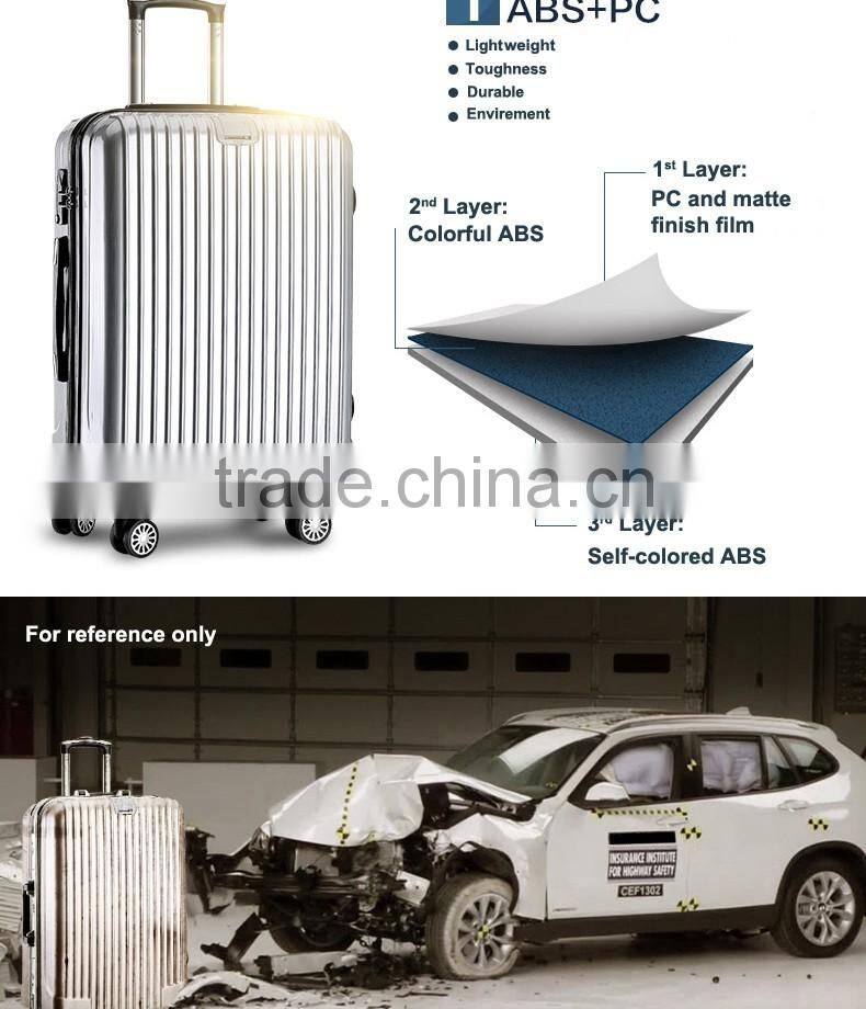 Satin black zipper closure lightweight travel luggage