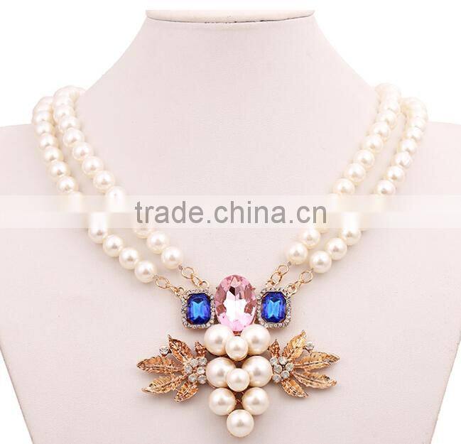 New designs luxury Pearl crystal necklace alibaba express shipping