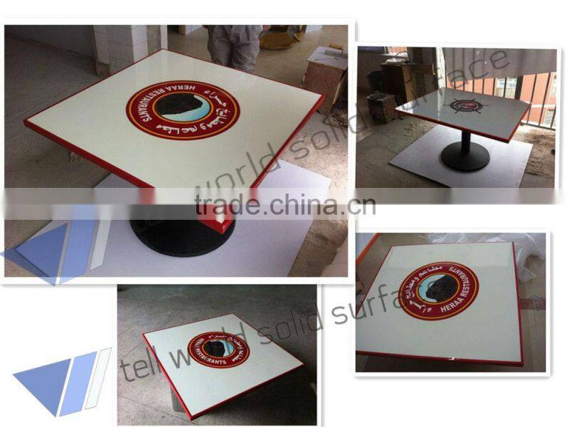 2015 TW Hot sale fast food table and chairs round dining table marble
