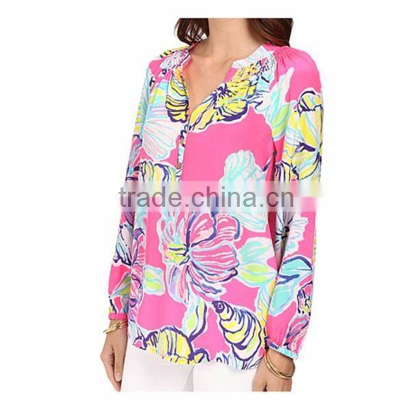 Hot Selling Women flower printing top