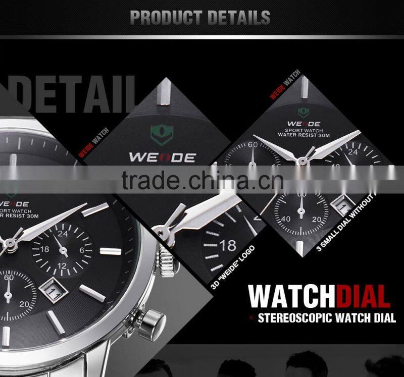 Alibaba Express Fashionable Hot Selling WEIDE Stainless Steel Band Men Sport Watches