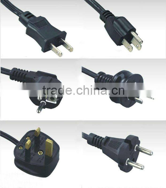 Hot 1.5m power cable 3 pin with US/UK/AU/EU/Italy plug