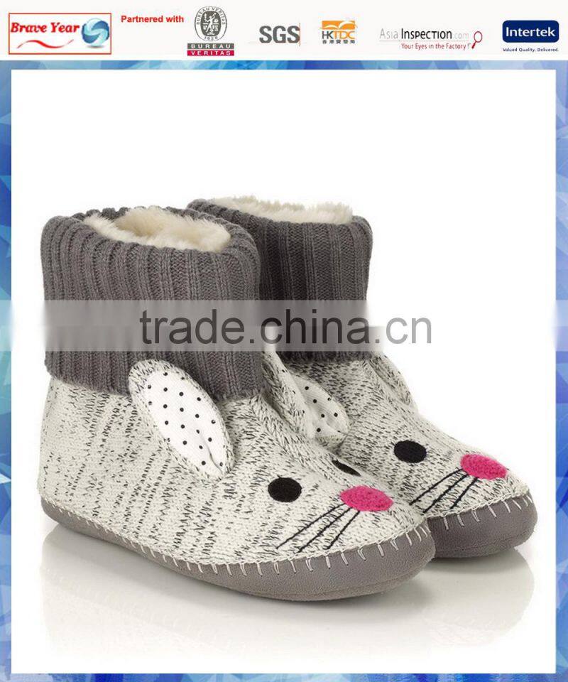 bunny knit platform boots shoes with 3D ears