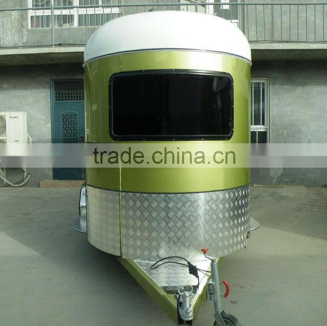 2 horse straight load deluxe camper fiberglass trailer