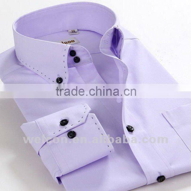 100% cotton stylish European style violet long sleeve fashion design men dress shirt