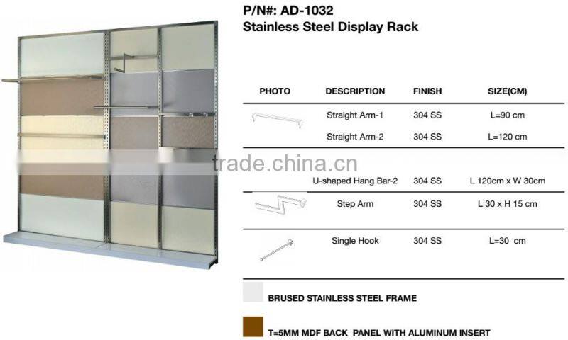 Adjustable Slotted Wall Mounted Steel Shelves for Garment