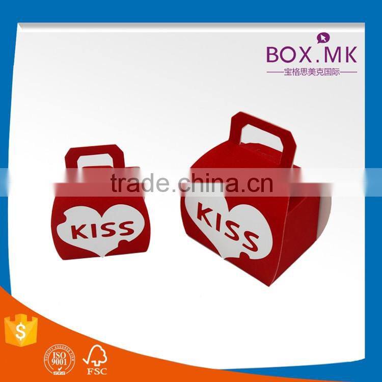 Cheap Good Quality Hot Sell New Design Red Handle Paper Box For Wedding