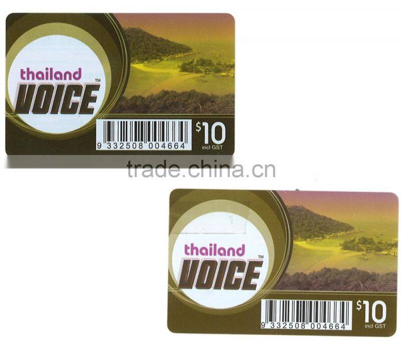 PVC Top up scratch card for mobile phone scratch card