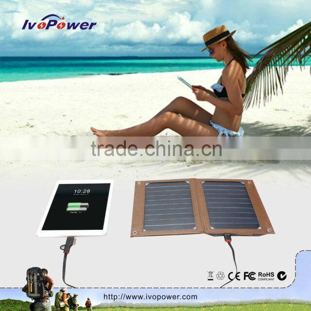 10W portable solar energy bag portable folding Sunpower panel usb solar charger