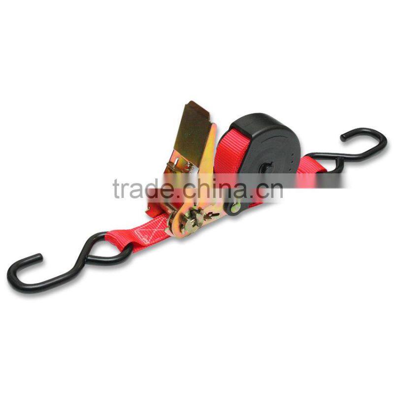 1" Light Duty 4.8M Retractable Webbing Strap Tie Down Ratchet Strap