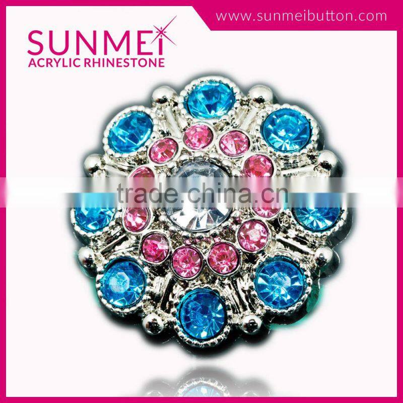 Orange and Black Rhinestone Flower Embellishments Buttons