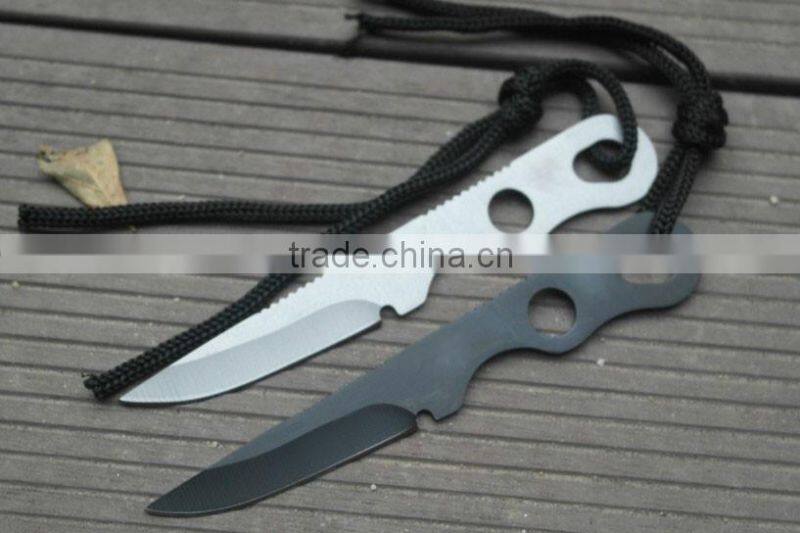 OEM outdoor multifunctional fixed blade knife with whistle