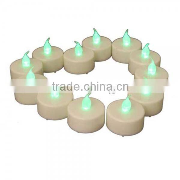 Pillar Battery Operated Candle Flameless LED Green