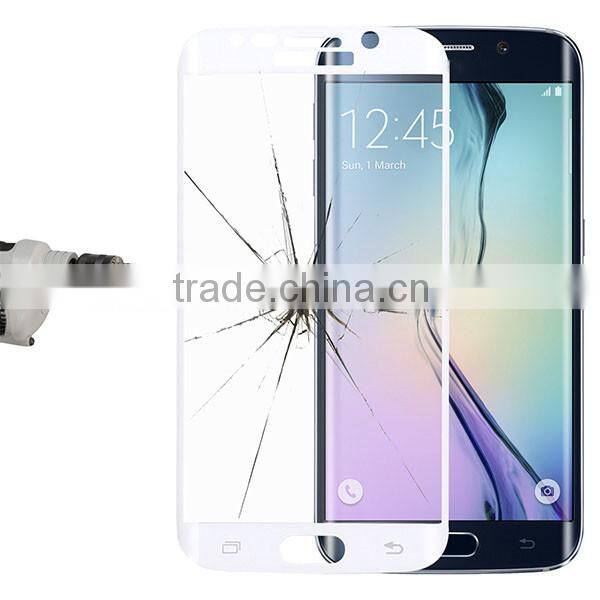 White 3D Curved Full Cover Tempered Glass Screen Protector for Samsung S6 Edge