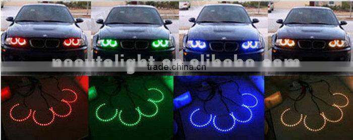 Factory offer 12V 35W color changing angel eyes E36 131MM RGB angel eyes for BMW headlights 5050SMD high brightness