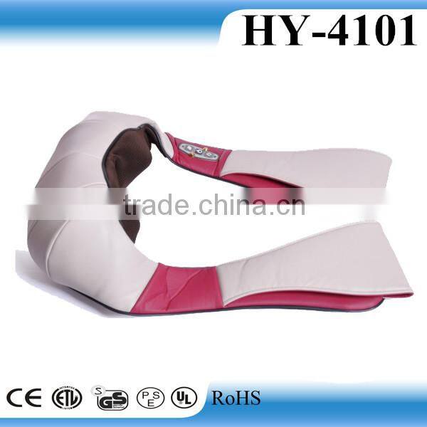 2015 newest neck shoulder shiatsu electric massager, DC 12V, PU leather