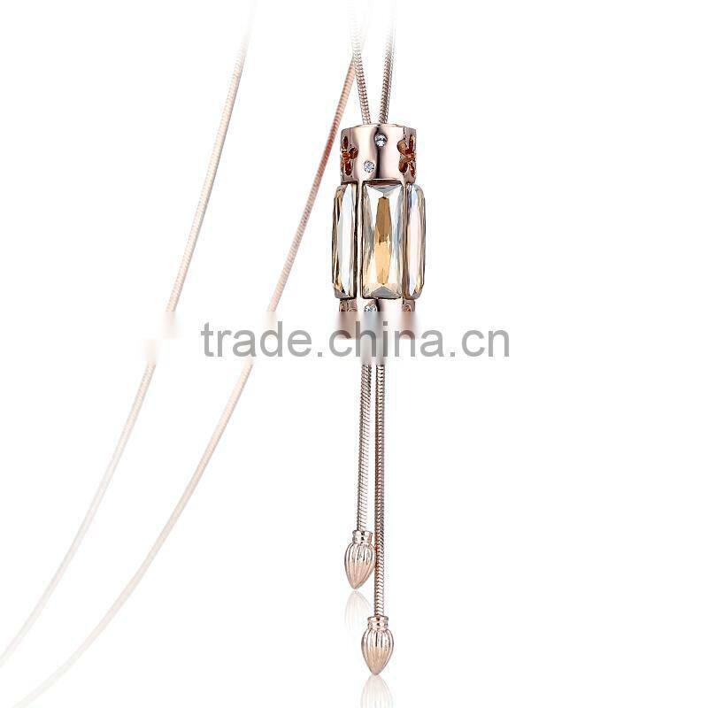 Elegant long chain glass bottle necklace Crystal 10478