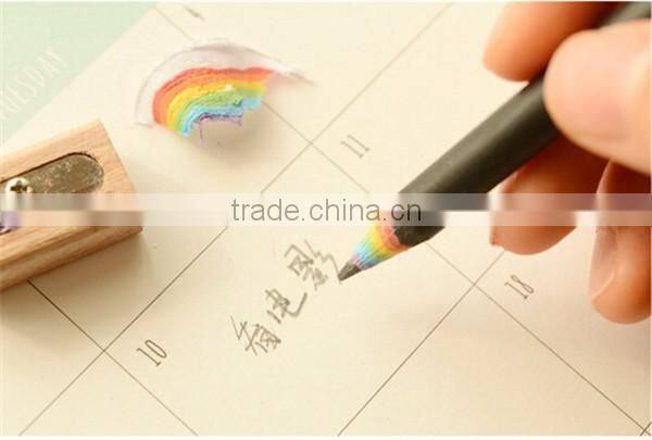 promotional wooden rainbow color pencil