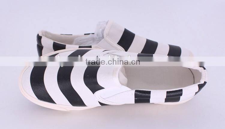 striped printed upper rubber sole platform slip on women sneakers cheap casual canvas shoes 2016, shoes women ladies
