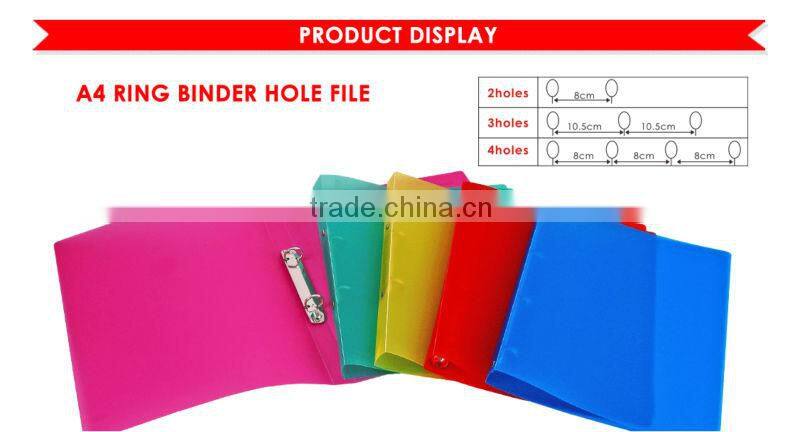 A4 Transparent Color Ring Binder Hole File Folder/A4 Hole File
