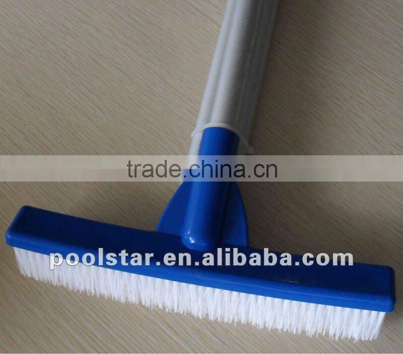 10"/26cm Swimming Pool Cleaning Brush with 52"/135cm Alu Telescopic Handle and Poly Bristle Wall Brush P1408