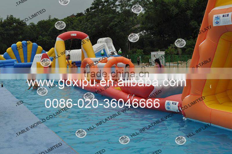Giant inflatable floating water park