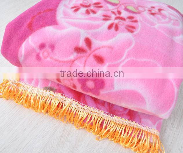 bed sheet flower printed polar fleece blanket