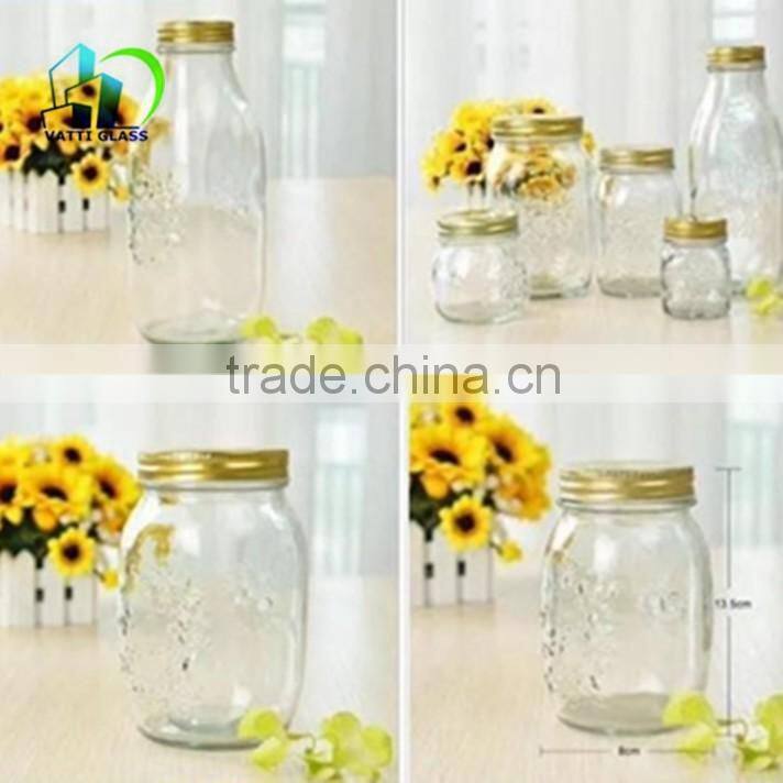 Round clear honey glass bottle for sale