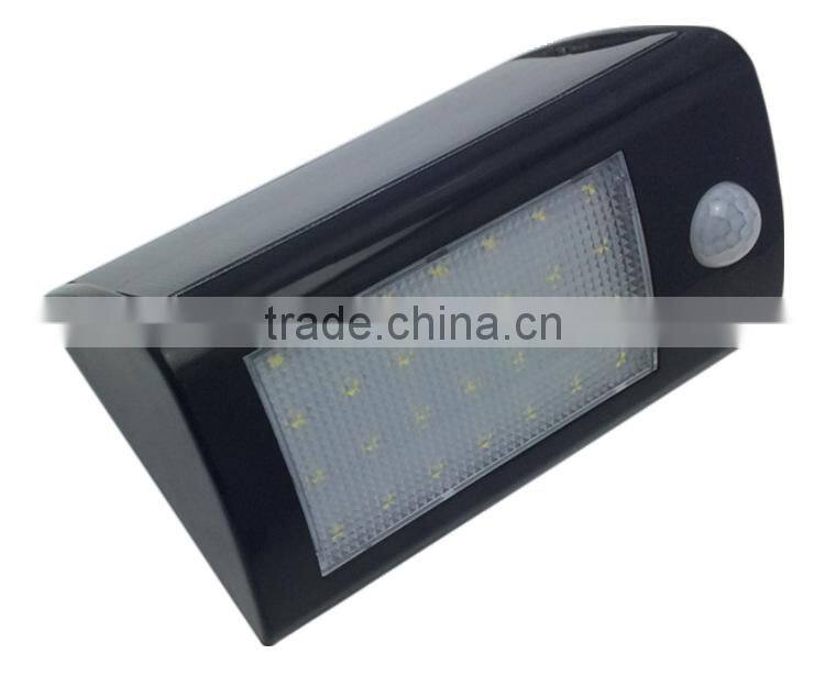 28 led white color round triangle lampshade 2200mah Ni-MH battery PIR sensor + Light control solar led wall light