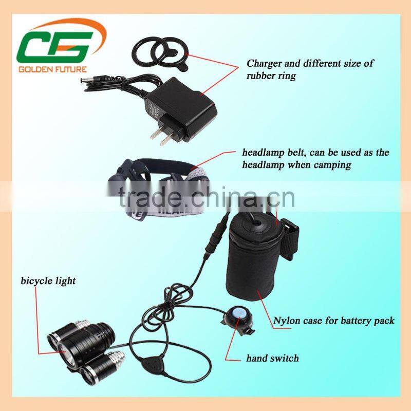 Waterproof rechargeable cree T6 LED bicycle light