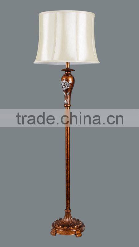 2015 nice wood floor lamp finish with fabric shade