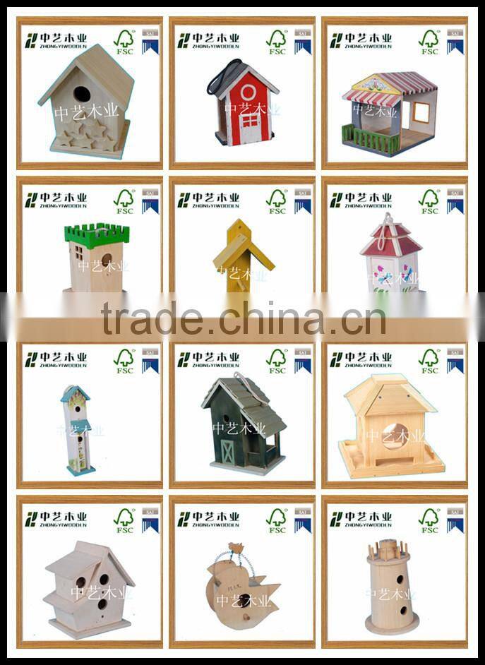 hot selling FSC&ISO9001&BSCI garden wild wooden carved bird cage house hotel
