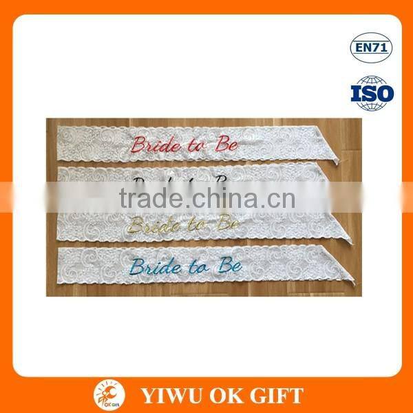 Wholesale Hen Party Supplies Bride To Be Lace Sash