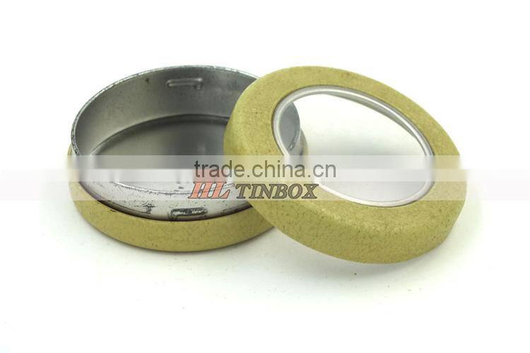 Round Tin Can with Clear PVC Pet Window
