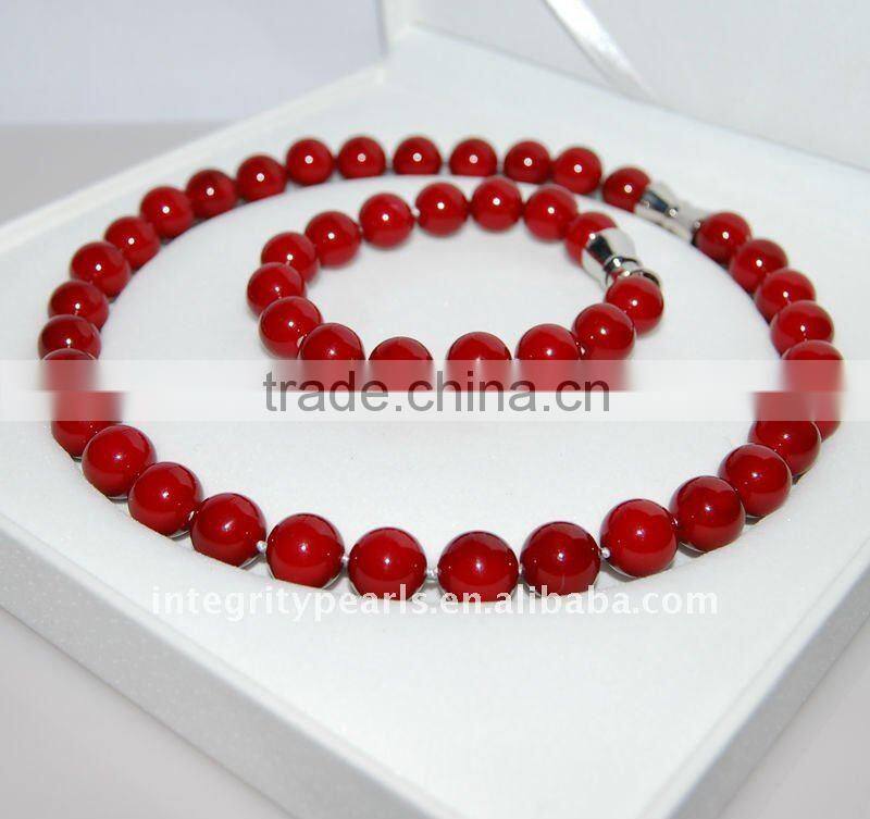 12mm Red Sea Shell Pearl Imitation Jewellery