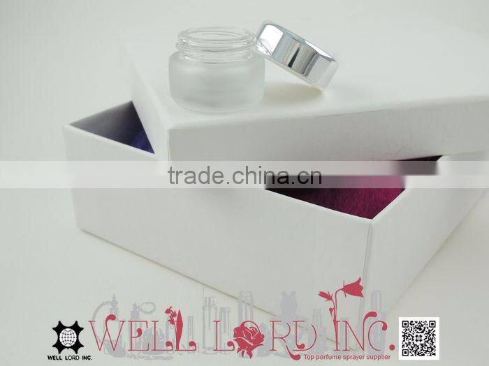 5ml chic silver plastic cap refillable matte glass Jar