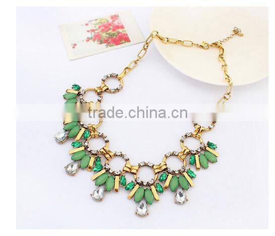 Blue Green Pink Vintage Choker Collar Pendant Statement Necklace Women Necklaces & Pendants Fashion Necklaces for Women 2014