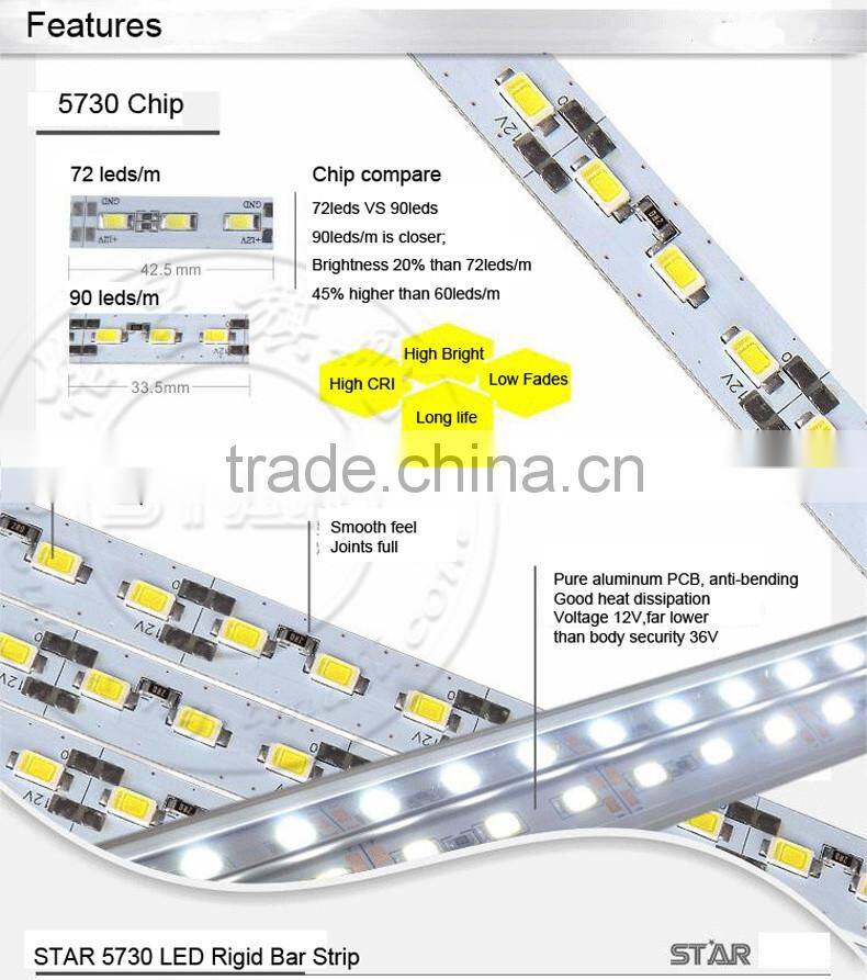 universal wholesale Aluminum SMD 5050 60leds /m waterproof ultribright rigid led strip light bar with CE&ROHS