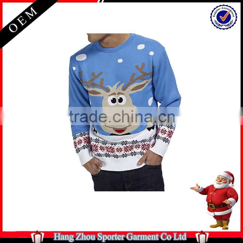 16FZCS28 high quality cotton made christmas pullover christmas sweaters for men